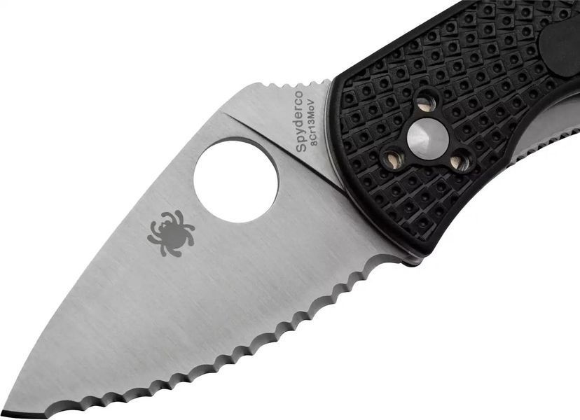 Нож Spyderco Ambitious Serrated Black Черный Серрейтор C148SBK 871620 фото