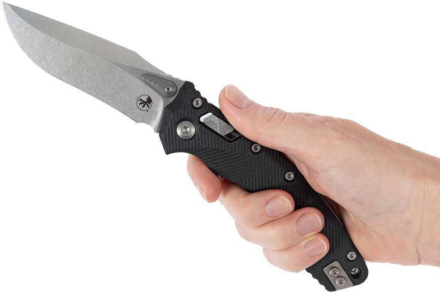 Нож Microtech Amphibian Stonewash Black 137RL-10FLGTBK 14090563 фото