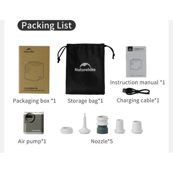 Багатофункціональний повітряний насос-ліхтар Naturehike CNK2550ZM012, Зелений 6977465867889 100004554 фото