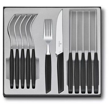 Набір столових приладів Victorinox Swiss Modern Table Set 12 предметів Чорний (6.9093.12W.12) V77551990 фото