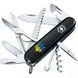 Швейцарський ніж Victorinox Huntsman Ukraine 91мм 15 функцій Чорний Тризуб синьо-жовтий (1.3713.3_T0016u) V77552967 фото 1