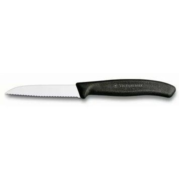 Кухонний ніж Victorinox SwissClassic для овочів 80 мм серрейтор Чорний (6.7433) V77551537 фото