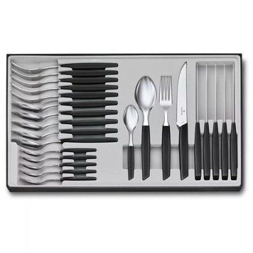 Набор столовых приборов Victorinox Swiss Modern Table Set 24 предмета Черный (6.9093.12W.24) V77551996 фото