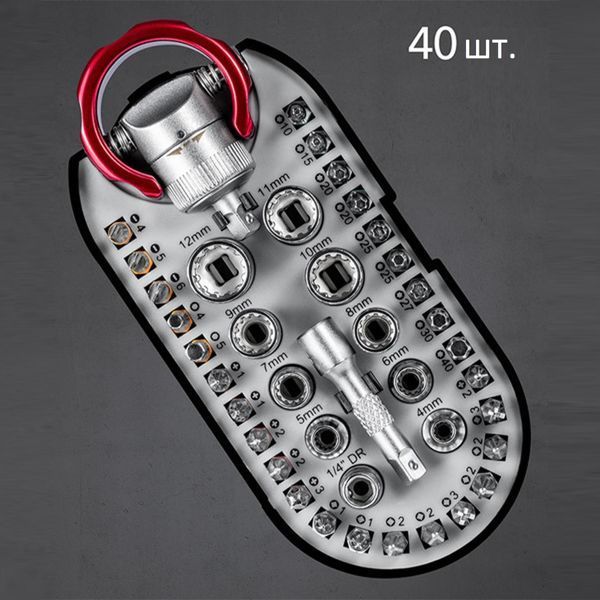Отвертка с набором бит Trotec 40 pieces Bit and Socket Wrench Set (6200001005) DAS302815 фото