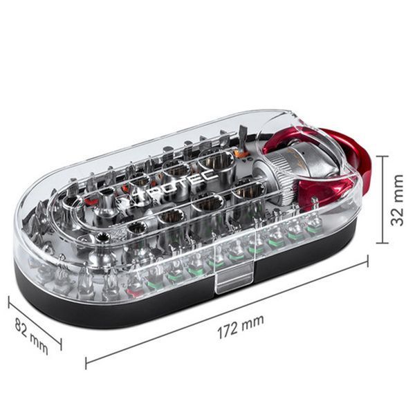 Отвертка с набором бит Trotec 40 pieces Bit and Socket Wrench Set (6200001005) DAS302815 фото