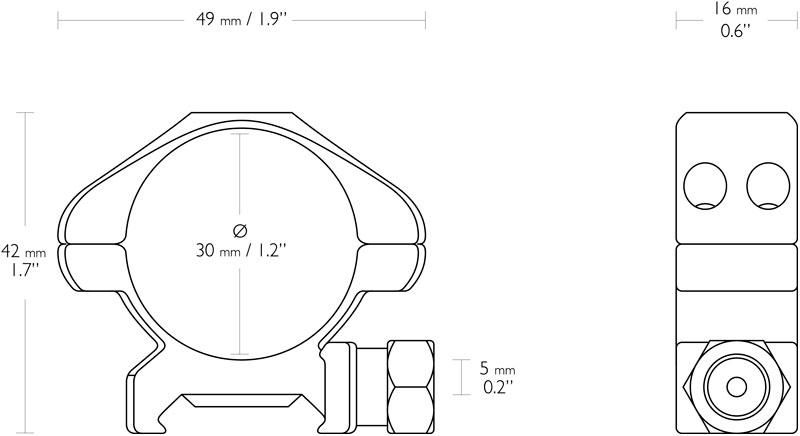 Кільця сталеві Hawke Precision Steel 30 мм Low Weaver/Picatinny 39860087 фото