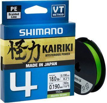 Шнур Shimano Kairiki 4 PE (Mantis Green) 150 м 0,16 мм 8,1 кг LDM54TE1516015G 22664583 фото