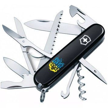 Швейцарский нож Victorinox Huntsman Ukraine 91 мм 15 функций огненный Трезубец (1.3713.3_T0316u) V77552960 фото