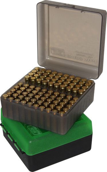 Коробка MTM RM-100 на 100 патронів кал. 308 Win; 7,62x39; 6,5 Creedmoor; 243 Win; .410 Димчаста RM-100-41 17731068 фото