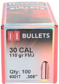 Куля Hornady FMJ калібр .30 маса 110 гр (7,12 г) 100 шт 23703847 фото