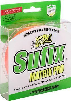 Шнур Sufix MATRIX PRO 135M, 0,12 мм/8,1 кг/PE0,6/18LB/ORANGE (DS1WT0148gFB1P) Y33441729 фото