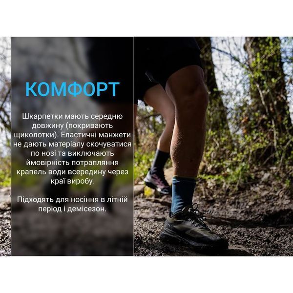Шкарпетки водонепроникні Dexshell Running Lite 2.0 Socks, сірі, розмір M (39-42) DS20610TLG2.0-M 999990735 фото