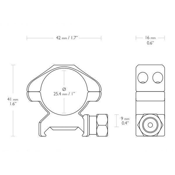 Сталеві кільця Hawke Precision Steel 25,4 мм Medium Weaver/Picatinny 39860085 фото