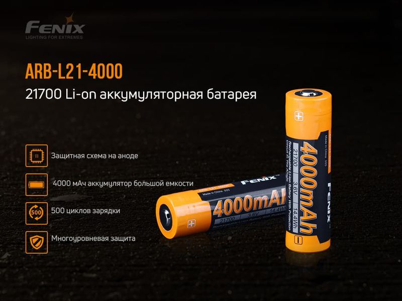 Акумулятор 21700 Fenix (4000 mAh) 72177 фото