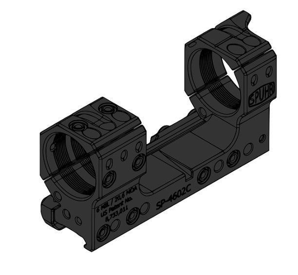 Крепление-моноблок Spuhr SP-4602C. d-34 мм. High. 6 MIL/20.6 MOA. Picatinny 37280093 фото