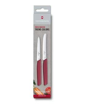 Набор из двух кухонных ножей Victorinox Swiss Modern Paring Set: 2 ножа с красными ручками Marine и лезвиями 10 и Швейцария Limited Edition 2022 6.9096.2L4 V77554474 фото
