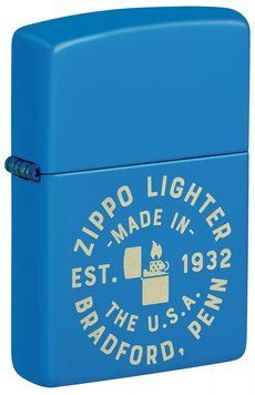 Запальничка Zippo 46173 Seal Laser Engraved Design Sky Blue Matte 77890060 фото