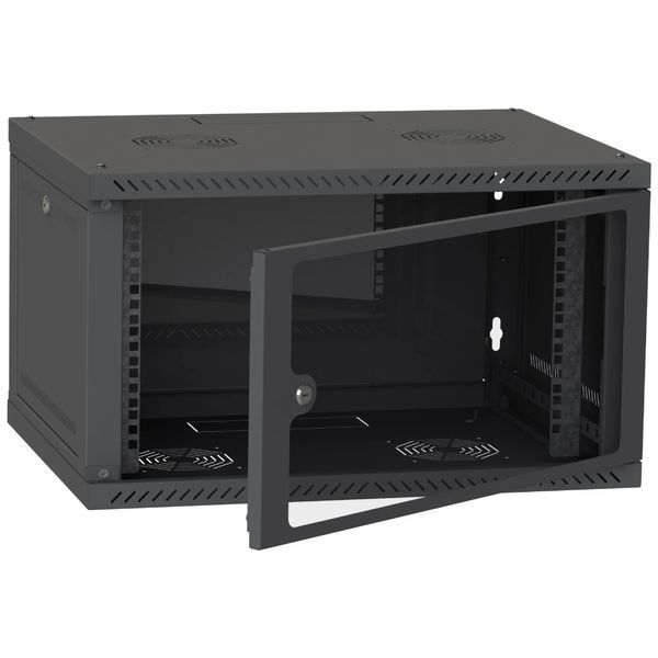 IPCOM CH-6U 600x350 скло RAL9005 Шафа серверна 99-00024625 фото