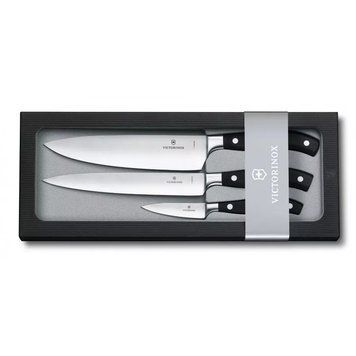 Набір кухонних кованих ножів Victorinox Forged Сhef's Grand Maitre 3 шт Чорні (7.7243.3) V77551886 фото