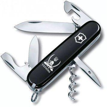 Швейцарский нож Victorinox Spartan Ukraine 91 мм Козак с саблями Черный (1.3603.3_T1110u) V77553031 фото