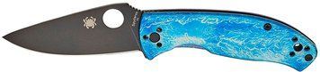 Ніж Spyderco Tenacious Black Blade D2 Titanium Blue C122TIBLBKD2P 871689 фото