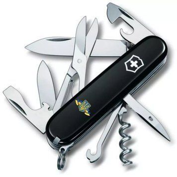 Швейцарский нож Victorinox Climber Ukraine 91мм 14 функций Черный (1.3703.3_T1010u) V77552914 фото