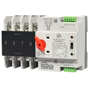 Kraft KRF-ATS100A/4p Автоматичний перемикач (АВР) під DIN-рейку 4 полюси 99-00022303 фото