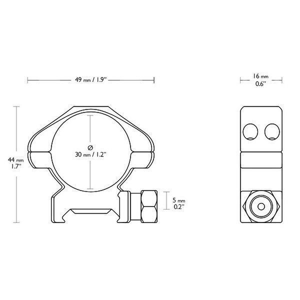 Стальные Кольца Hawke Precision 30 мм Medium Weaver//Picatinny 925039 фото