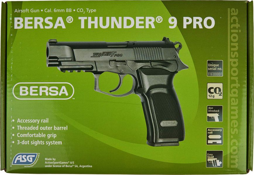 Страйкбольний пістолет ASG Bersa Thunder 9 PRO калібр 6 мм 23704346 фото