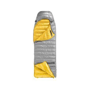 Спальник з натуральним пухом Naturehike CW400 NH18C400-D, p-р M, жовто-Сірий 6927595794555 100000455 фото
