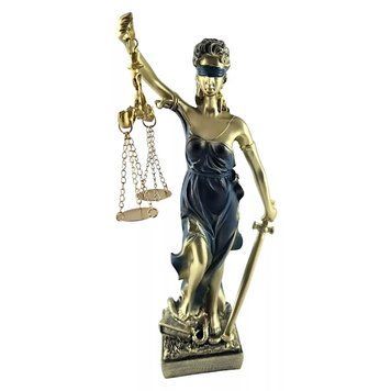 Статуэтка Фемида в синем H-34,50 см) полимер, бронза, синий (DN35228) V77554053 фото