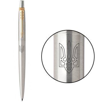 Ручка шариковая Parker JOTTER 17 UKRAINE SS GT BP Трезубец прозрачный 1953182 97327 фото
