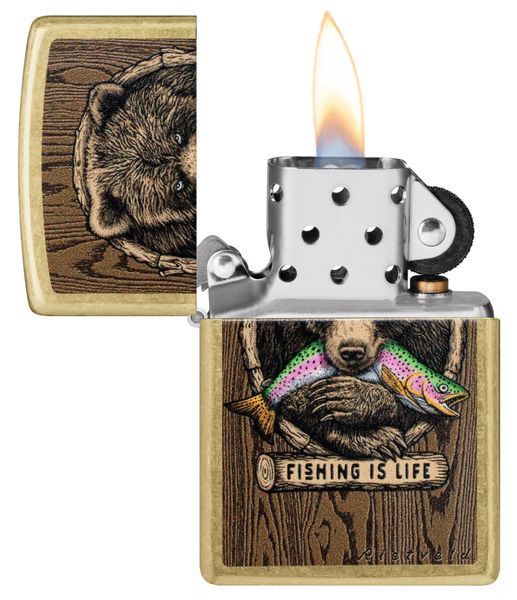 Запальничка Zippo Rietveld Fishing is Life Street Brass 47111 77890091 фото