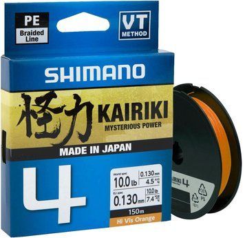 Шнур Shimano Kairiki 4 PE (Hi-Vis Orange) 150 м 0,20 мм 13,8 кг LDM54TE2020015H 22664615 фото