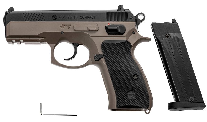 Пистолет страйкбольный ASG CZ 75D Compact FDE калибр 6 мм 23704127 фото