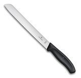 Ніж кухонний Victorinox SwissClassic для хлеба серрейтор. 21см Чорний блістер 6.8633.21B 4007849 фото