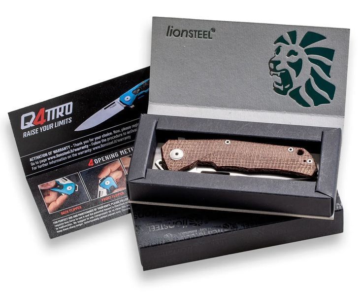 Нож Lionsteel Q4ttro Green Burlap Micarta Q4 BGR 392181 фото