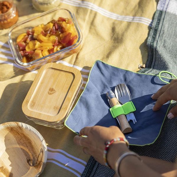 Набор столовых приборов Opinel №8 VRI Picnic+ (Нож, вилка, ложка, салфетка-чехол) 002500 2046683 фото