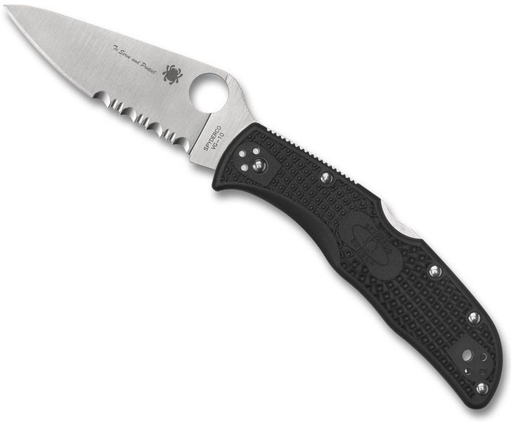 Нож Spyderco Endela Thin Blue Line Полусеррейтор C243FPSBKBL 871489 фото