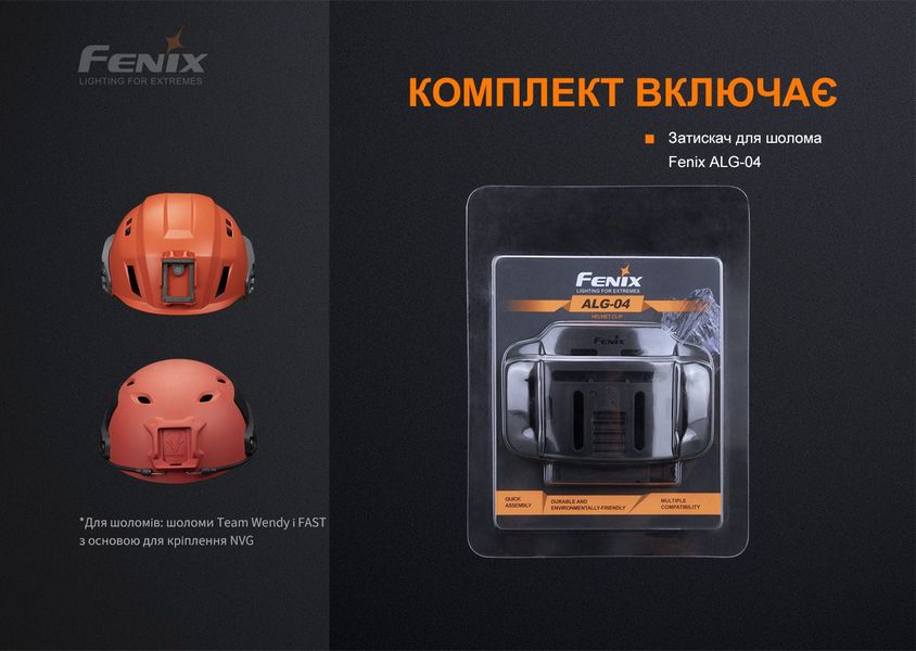 Кріплення на шолом для налобних ліхтарів Fenix ALG-04 95207 фото