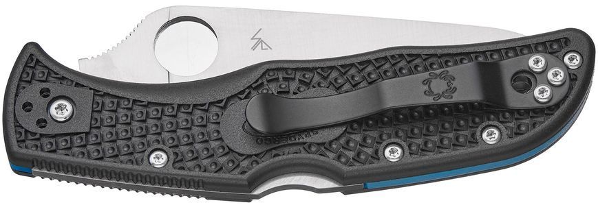 Нож Spyderco Endela Thin Blue Line Полусеррейтор C243FPSBKBL 871489 фото