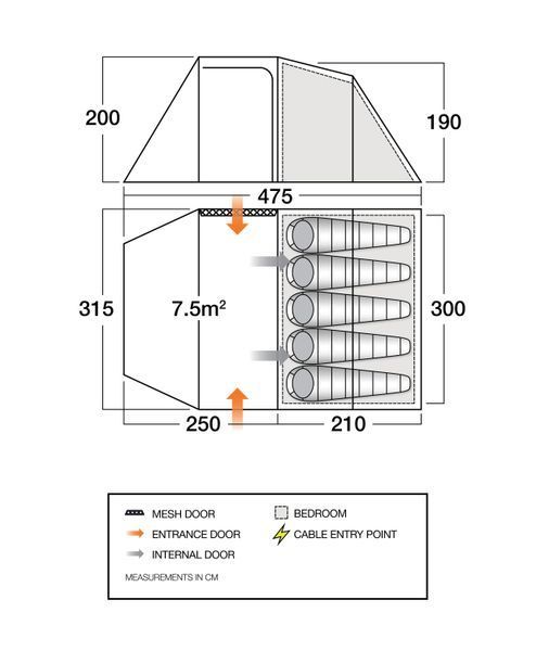 Намет п'ятимісний Vango Beta 550XL Mineral Green (TEUBETA00000002) 930842 фото