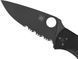 Нож Spyderco Tenacious Black Blade Lightweight Полусеррейтор C122PSBBK 871393 фото 9