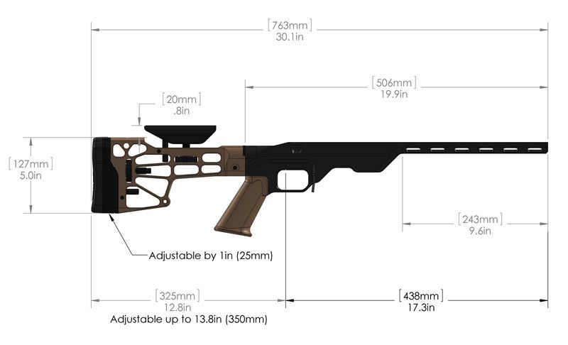 Ложа MDT LSS-XL для карабіна Remington 700 Long Action. Матеріал — алюміній. Колір чорний 17280042 фото