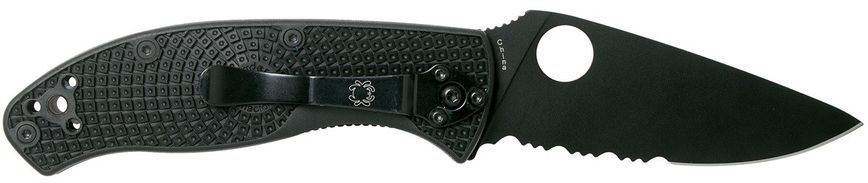 Нож Spyderco Tenacious Black Blade Lightweight Полусеррейтор C122PSBBK 871393 фото