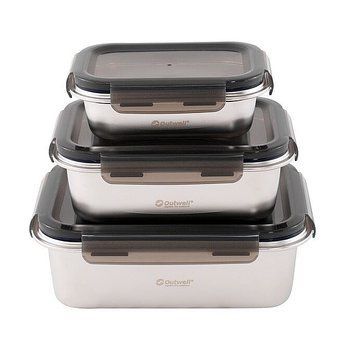 Набір харчових контейнерів із нержавіючої сталі Outwell Camper Food Box Set 3 шт 651210 931593 фото