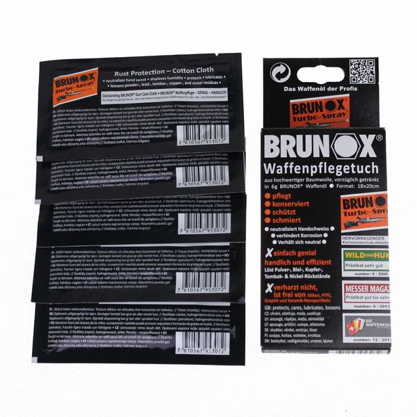 Brunox Gun Care серветки для догляду за зброєю 5шт у коробці 41408 фото