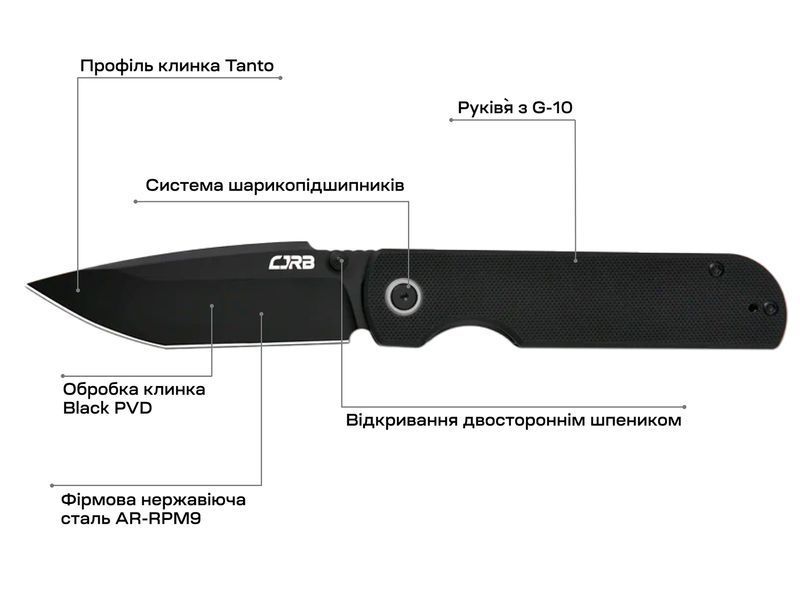 Ніж CJRB Nova Black PVD J1937-BBK 27980420 фото