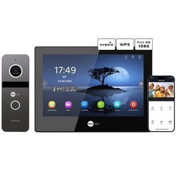 Neolight ALPHA Hybrid Black + SOLO FHD Graphite Комплект відеодомофону 99-00024850 фото