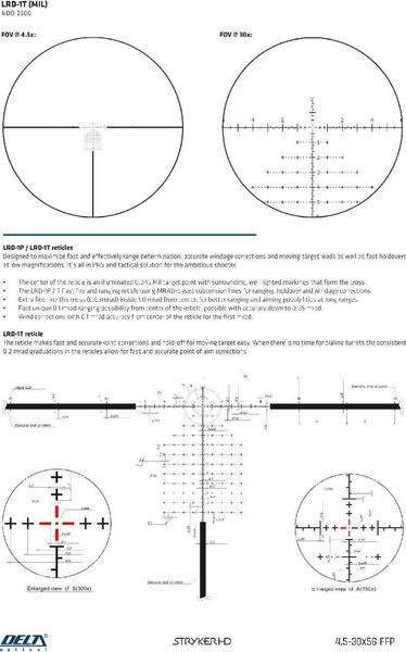 Приціл оптичний Delta OpticalDO STRYKER 4,5-30x56 MRAD (FFP LRD-1T IR) DO-2500 5002597 фото